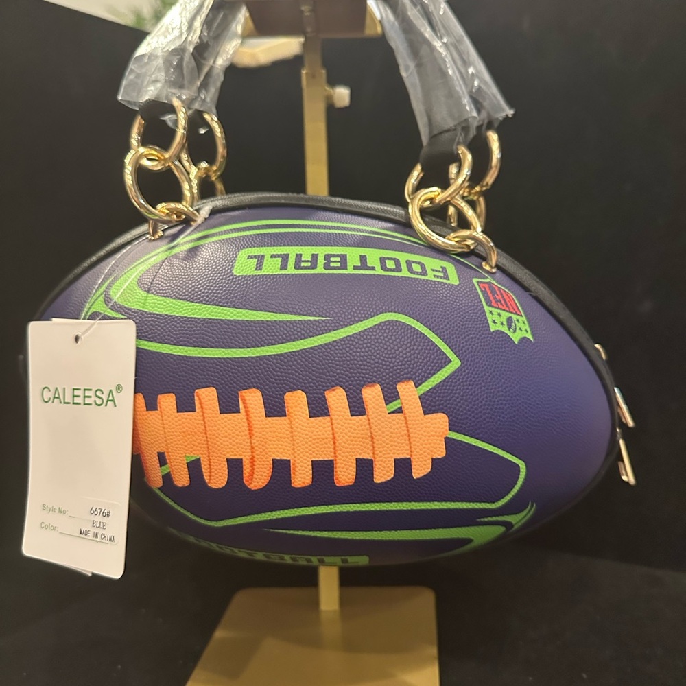 ❤️Caleesa Blue and Green !!Football-Shaped Women's Bag